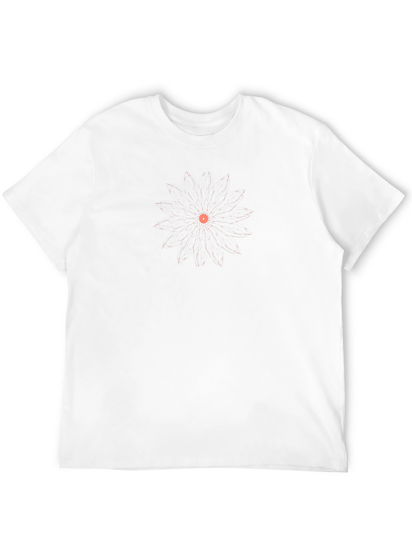 Geometric Floral Tee - Black Cotton Casual Top