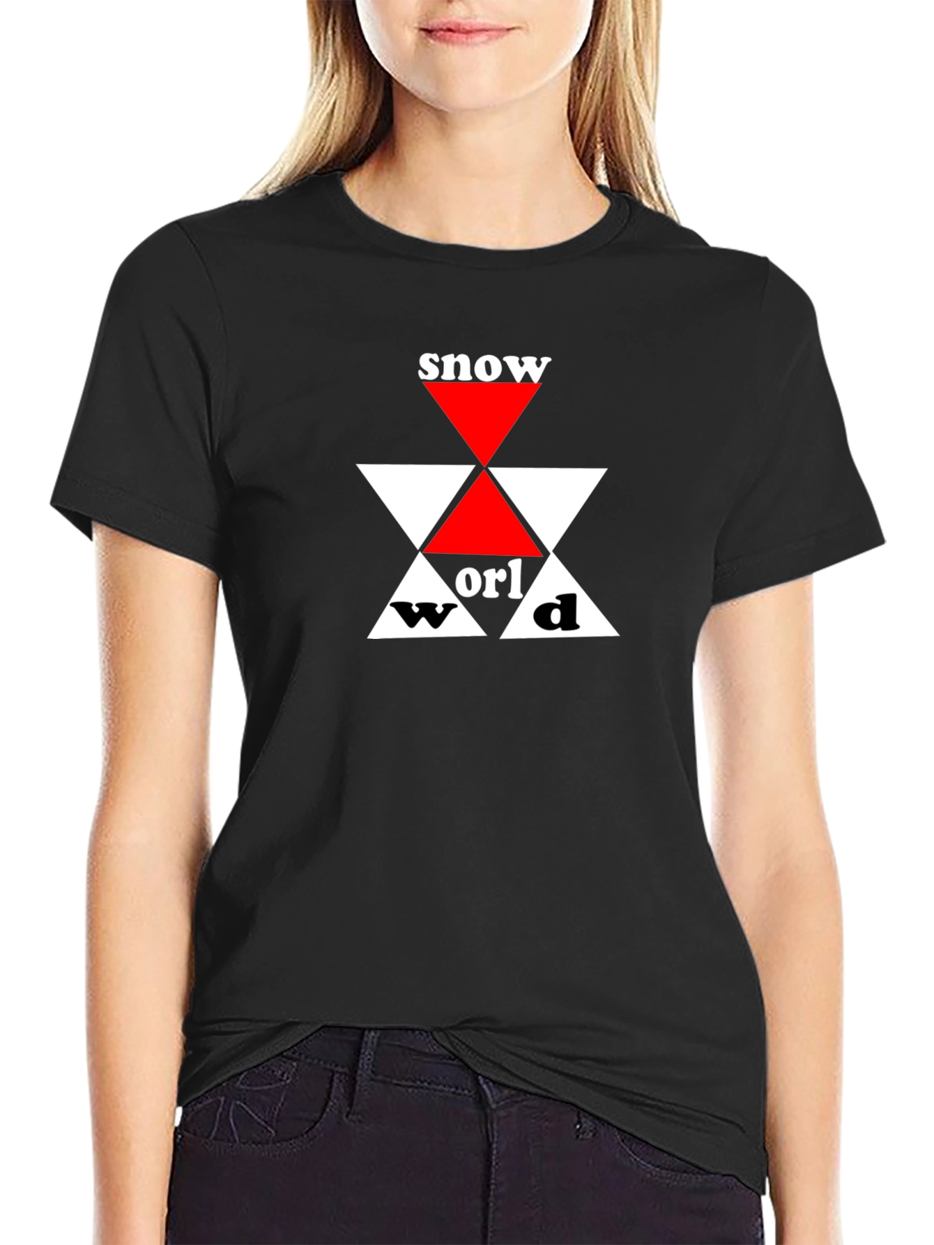 Snow World Graphic Tee - Black Cotton T-Shirt
