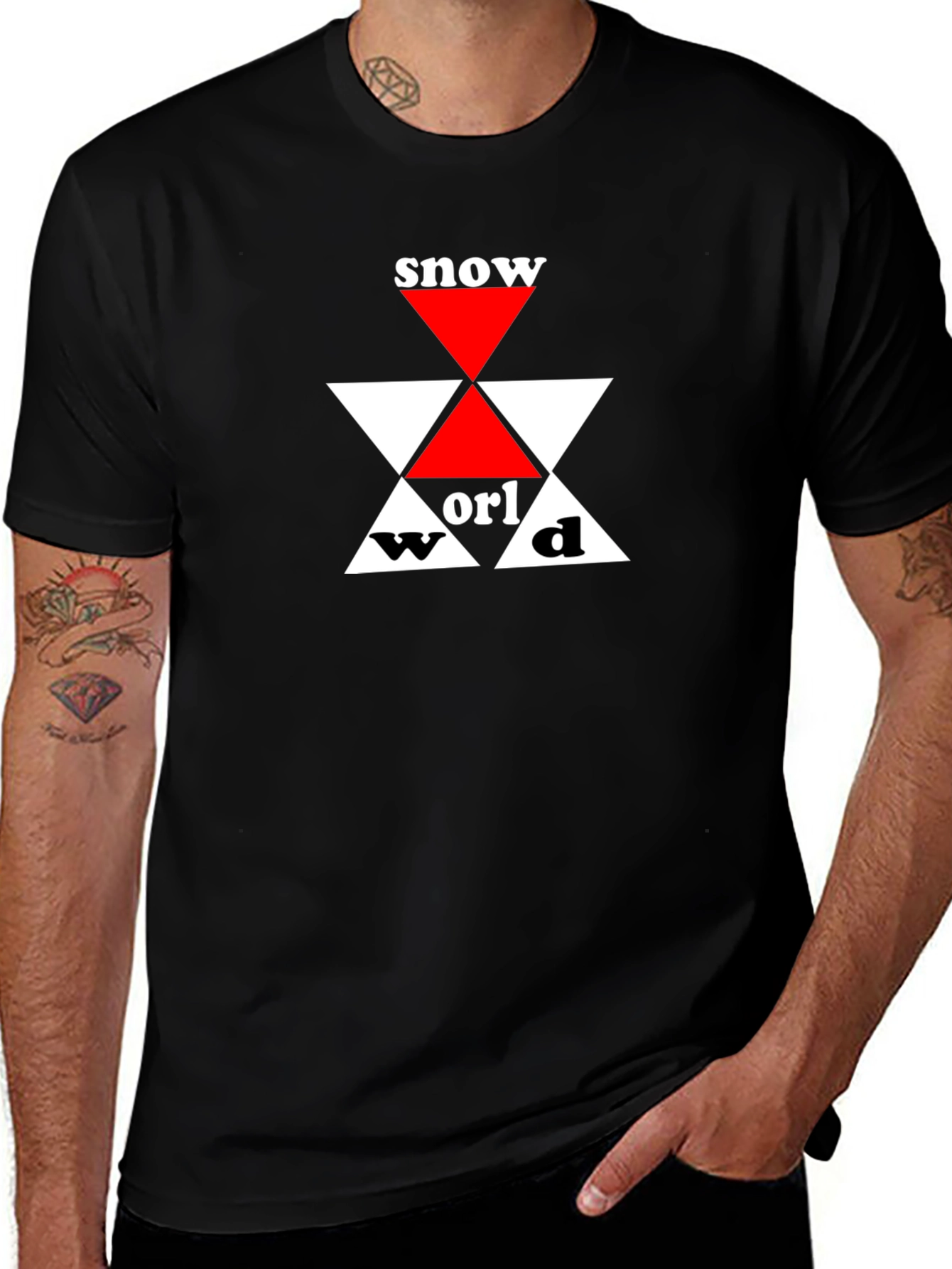 Snow World Graphic Tee - Black Cotton T-Shirt
