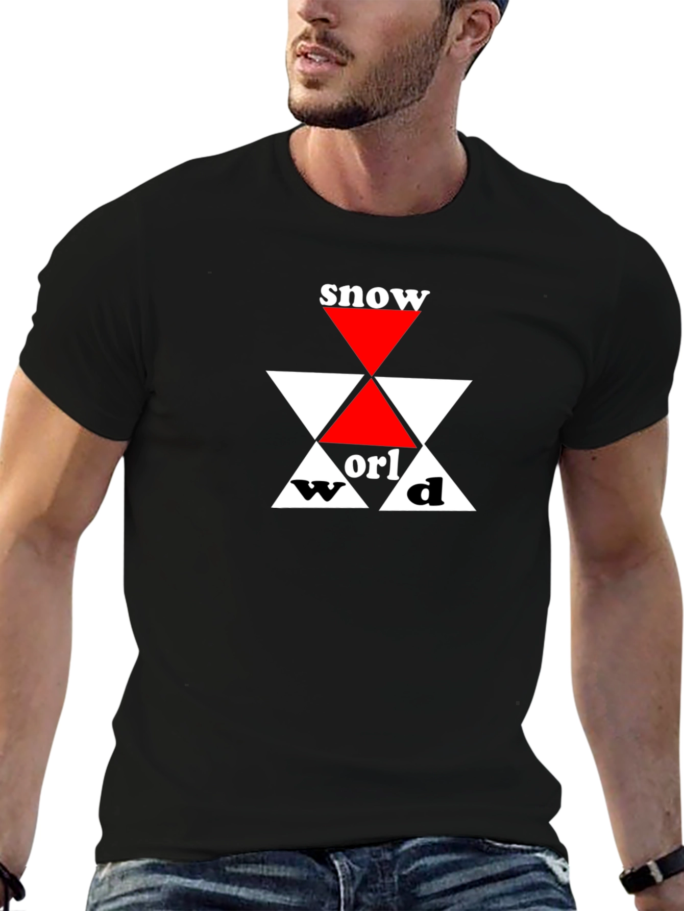 Snow World Graphic Tee - Black Cotton T-Shirt