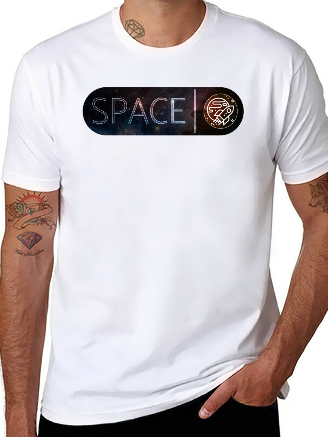 Space Graphic Tee - Trendy Galaxy Design