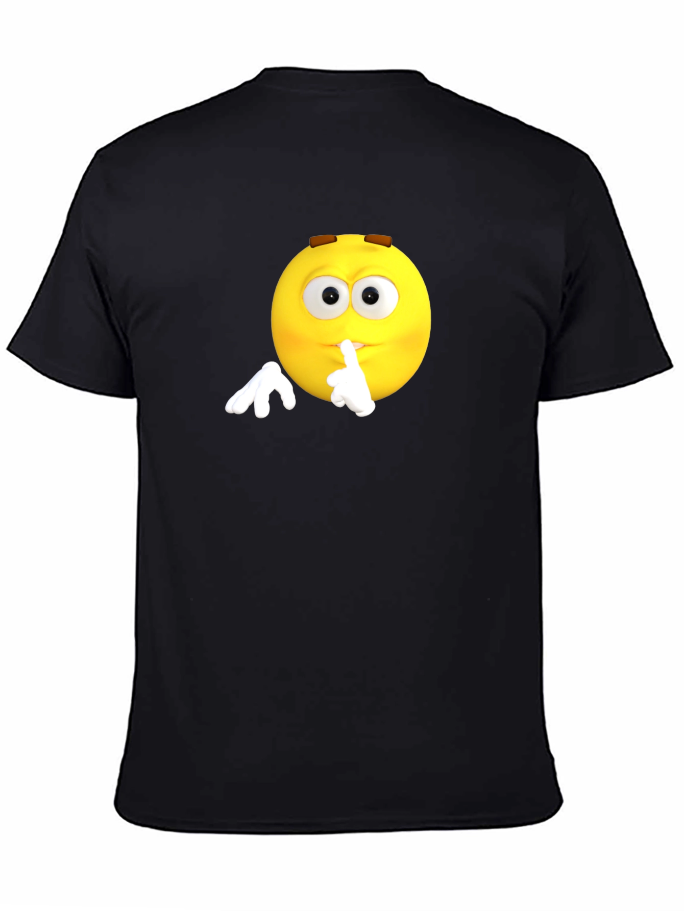 Shhh Emoji Graphic T-Shirt - Black