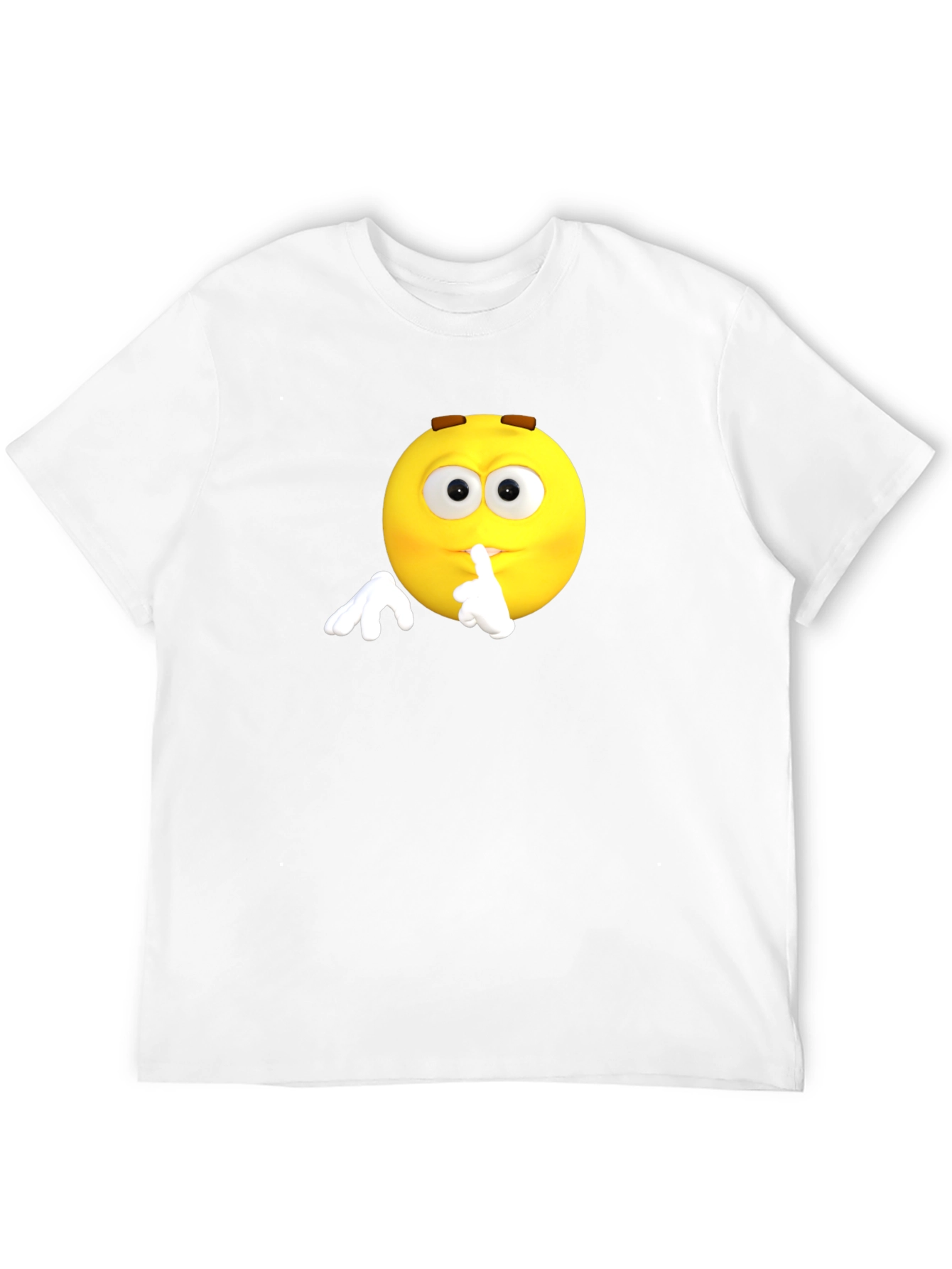 Shhh Emoji Graphic T-Shirt - Black