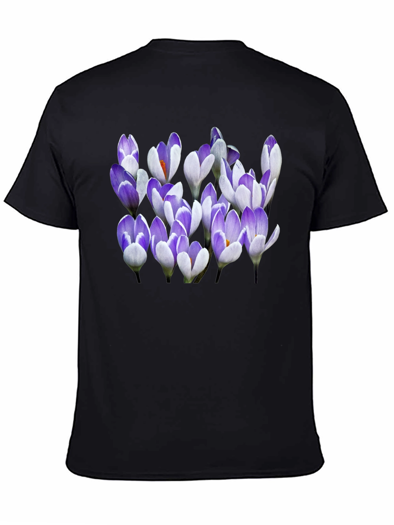 Floral Crocus Graphic Black T-Shirt