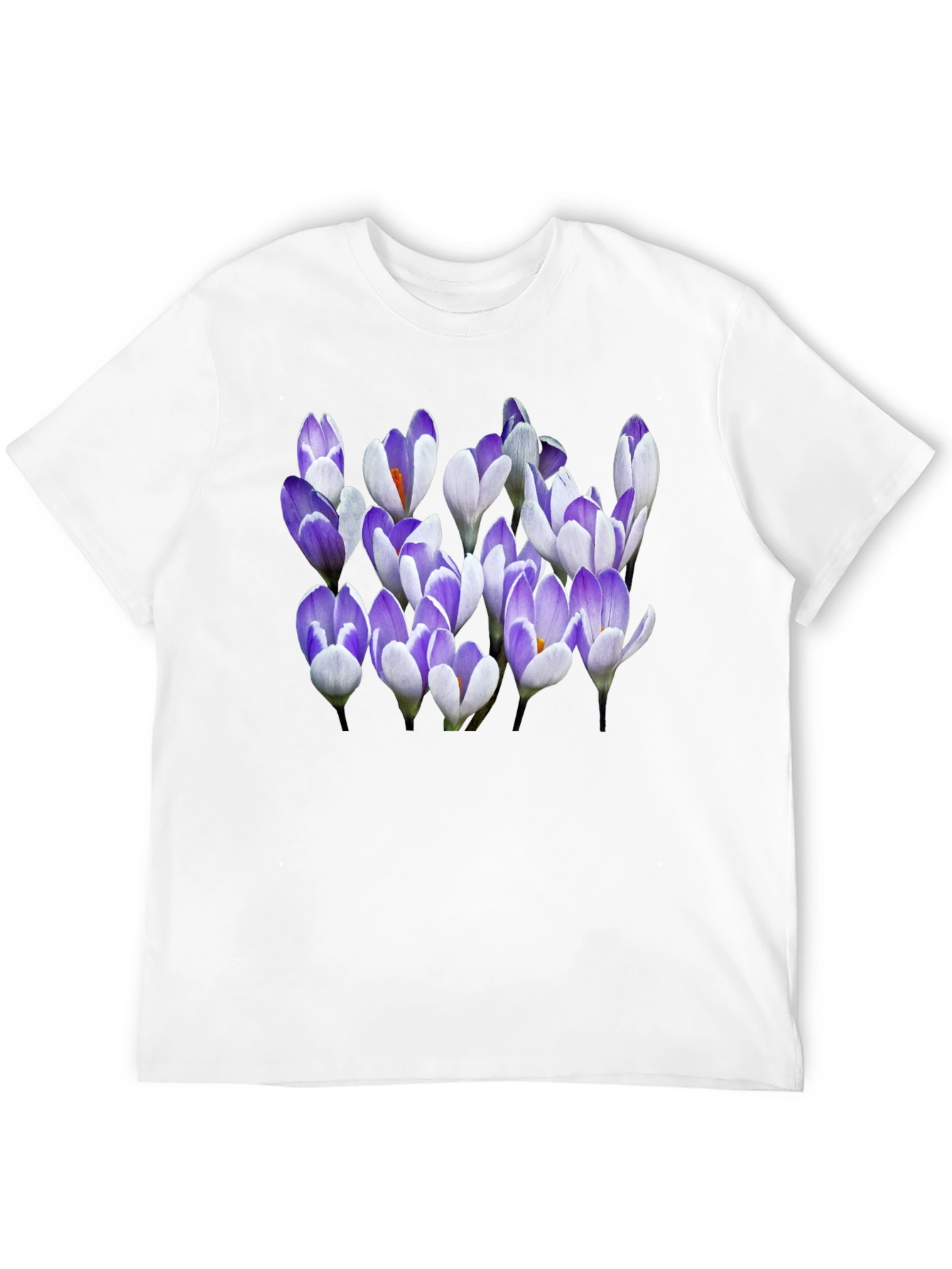 Floral Crocus Graphic Black T-Shirt