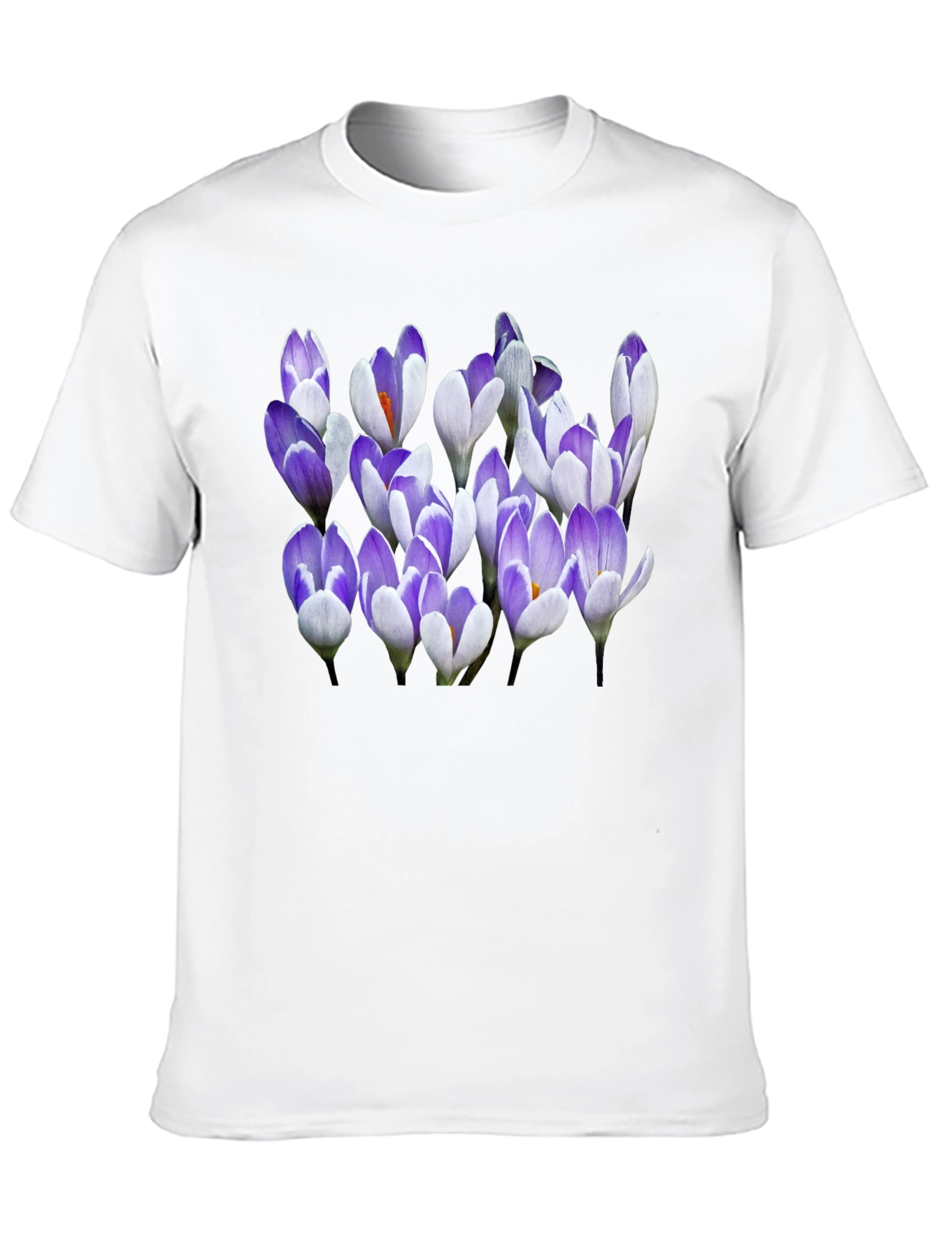 Floral Crocus Graphic Black T-Shirt