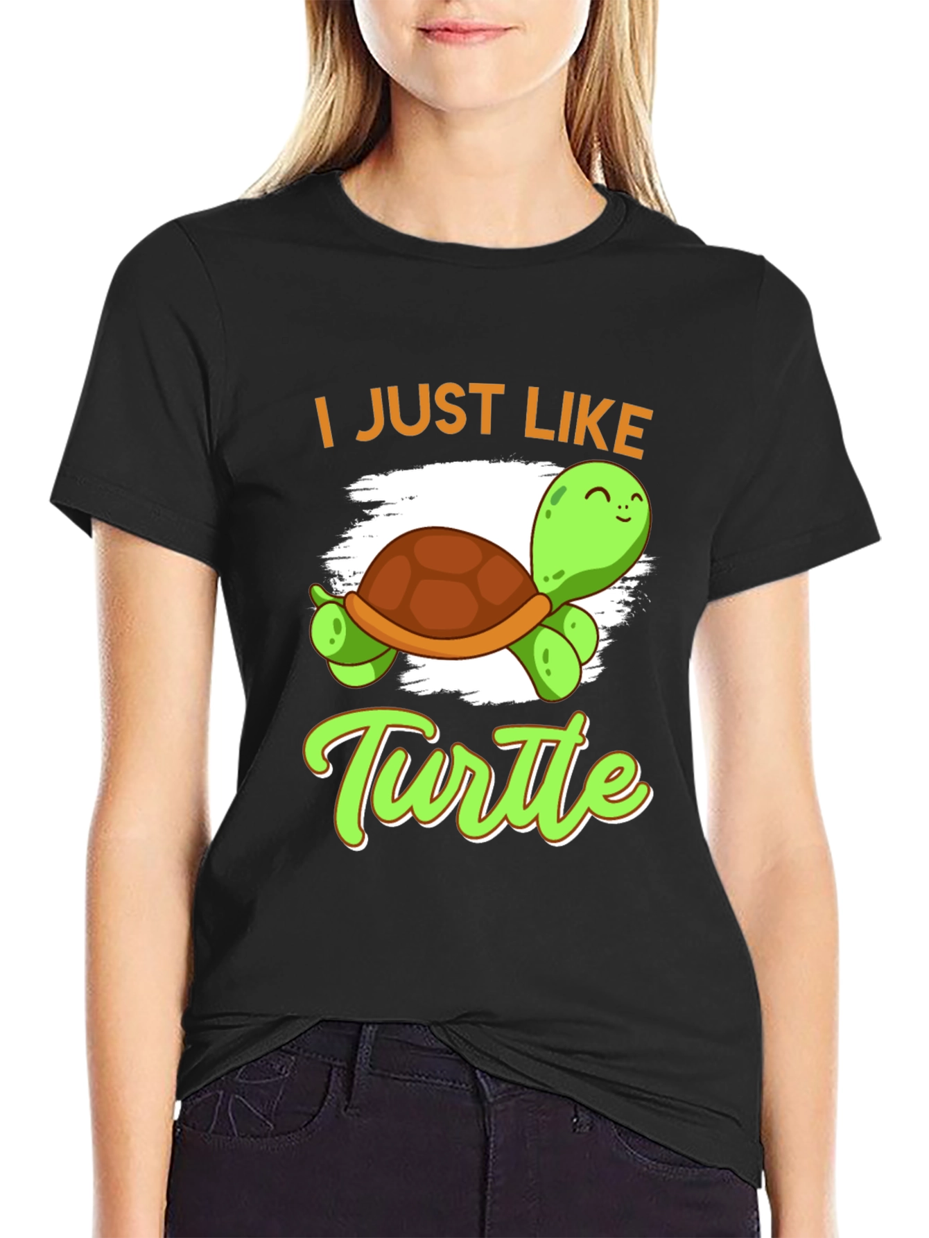 I Just Like Turtle Graphic T-Shirt