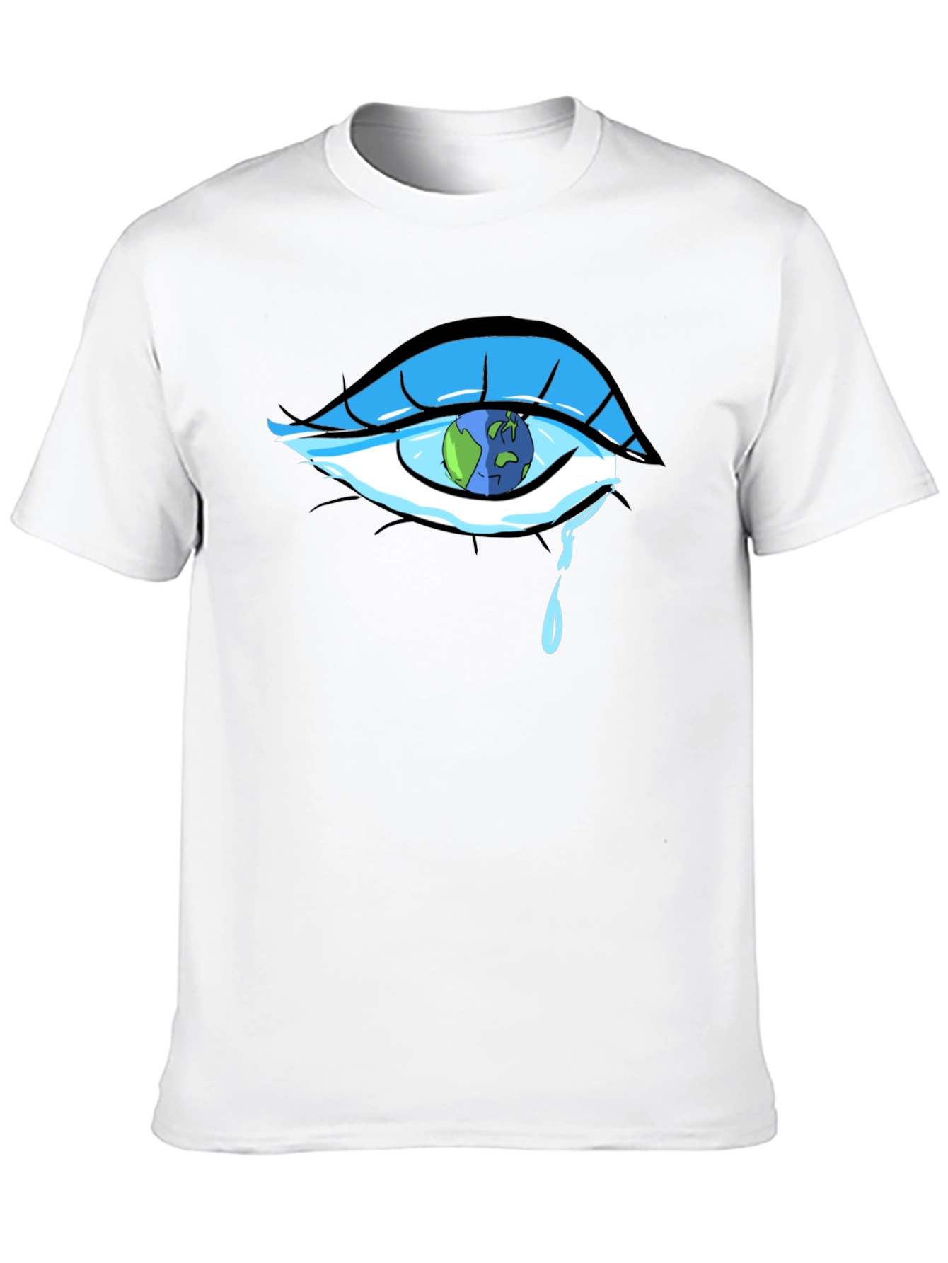 Tearful World Graphic Tee - Black Cotton T-Shirt