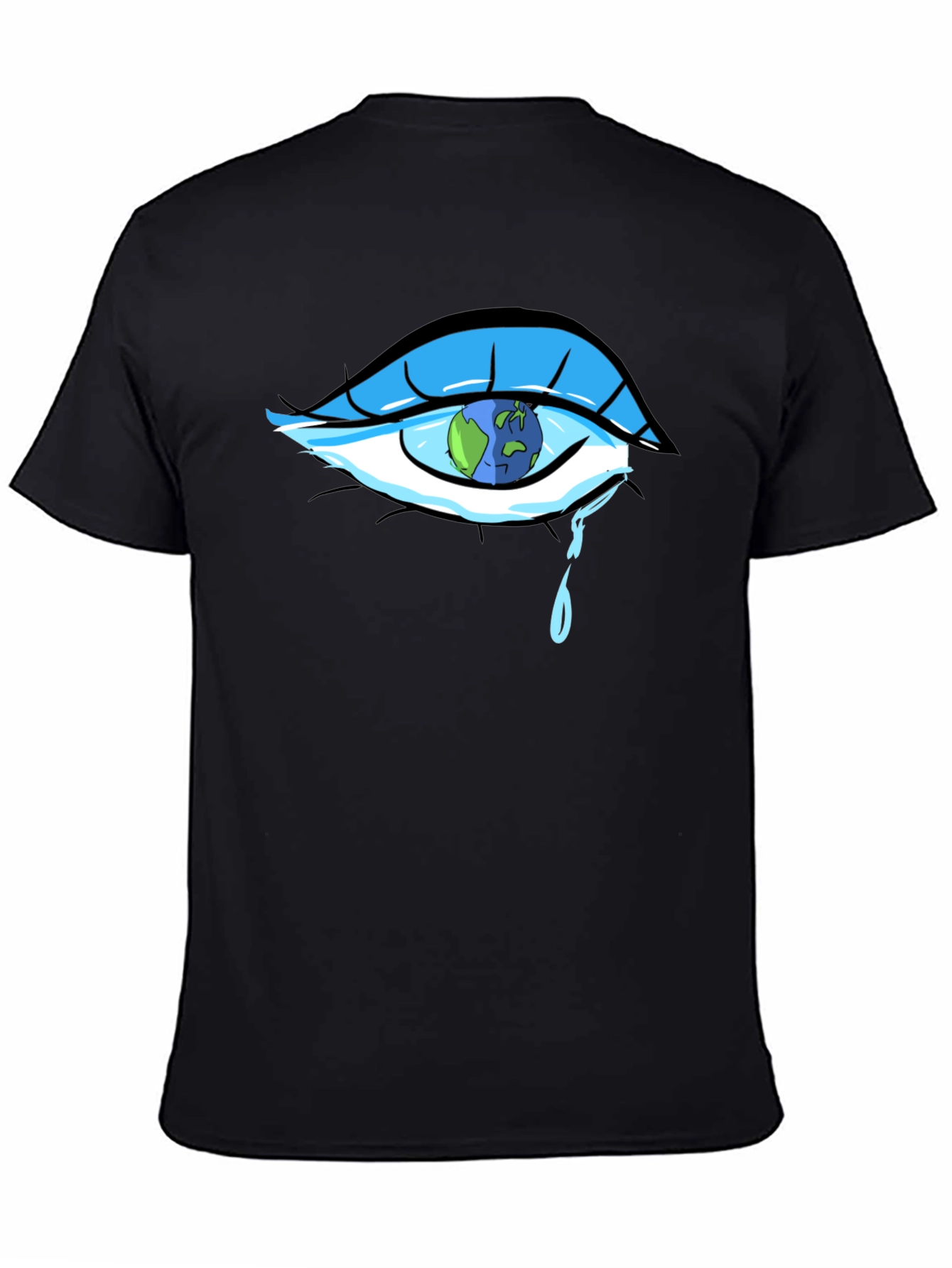 Tearful World Graphic Tee - Black Cotton T-Shirt