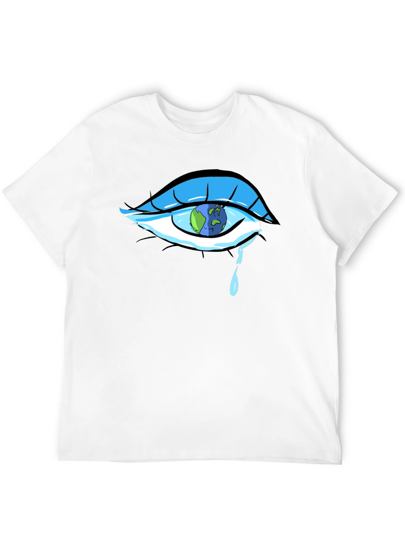 Tearful World Graphic Tee - Black Cotton T-Shirt