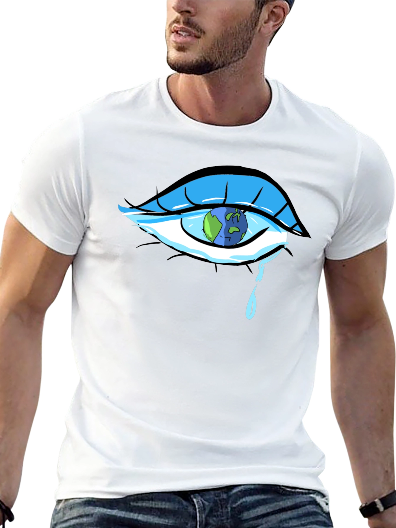 Tearful World Graphic Tee - Black Cotton T-Shirt