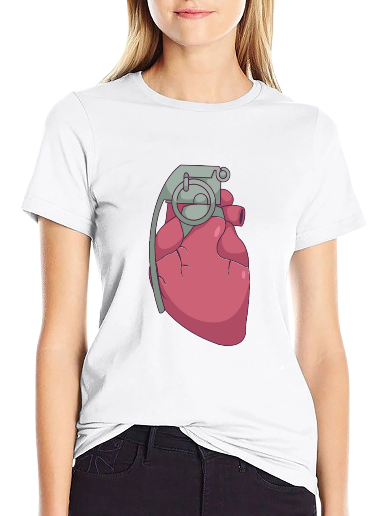 Heart Grenade Black T-Shirt