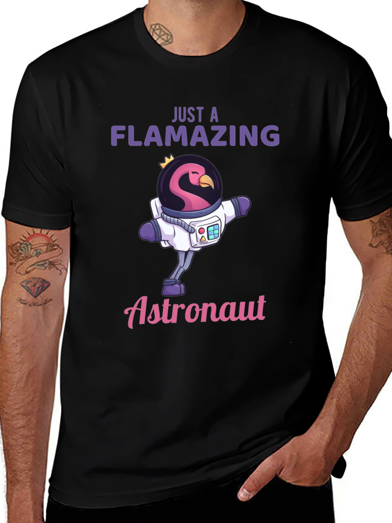 Flamazing Astronaut T-Shirt - Cute Space Flamingo Tee