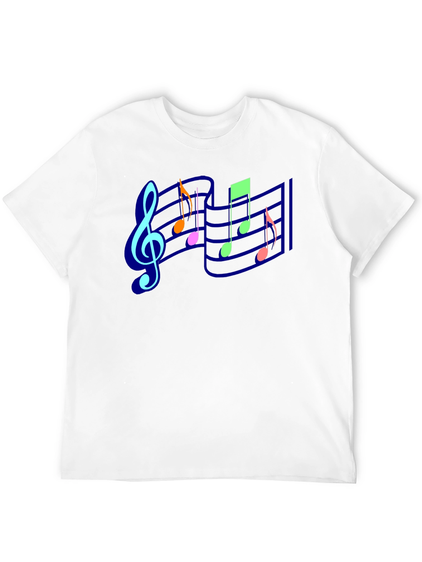 Musical Notes Graphic Tee - Black