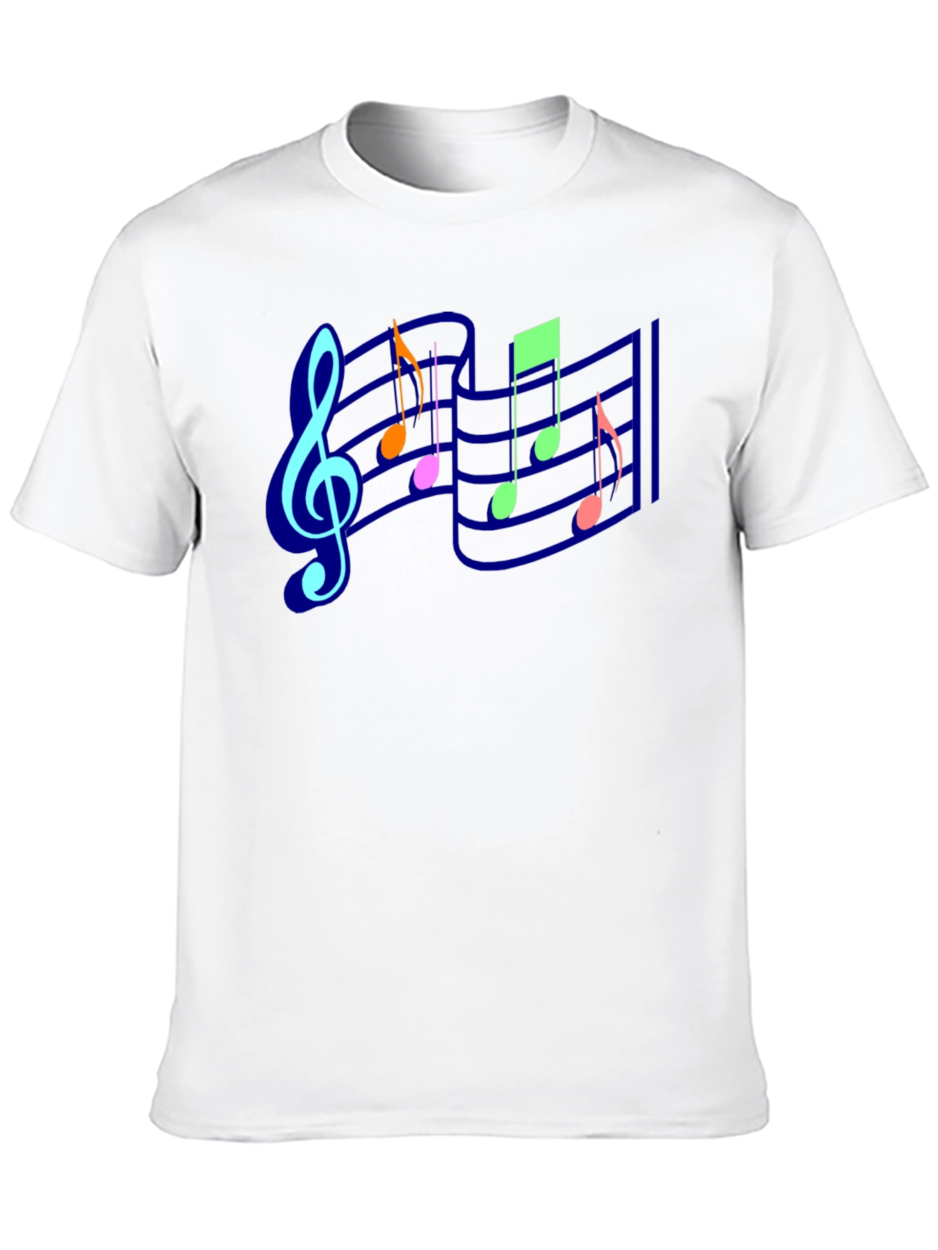 Musical Notes Graphic Tee - Black