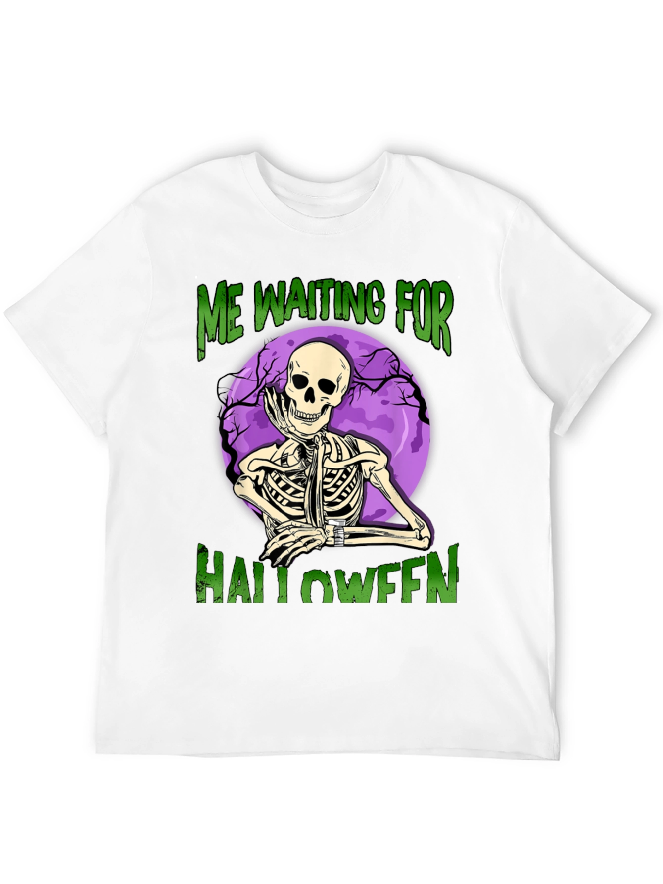 Halloween Waiting Skeleton Graphic Tee