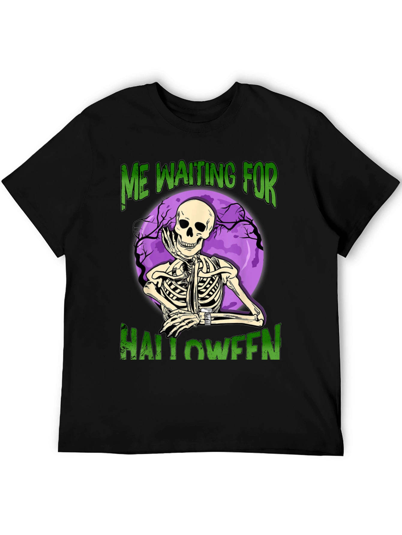 Halloween Waiting Skeleton Graphic Tee