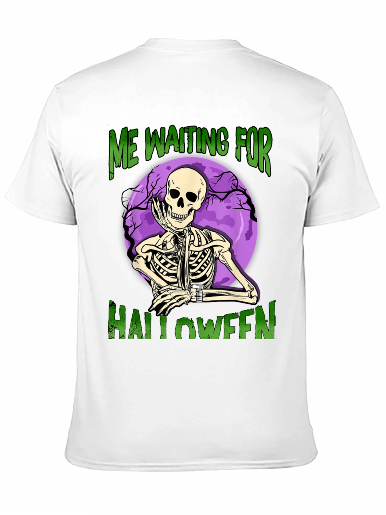Halloween Waiting Skeleton Graphic Tee