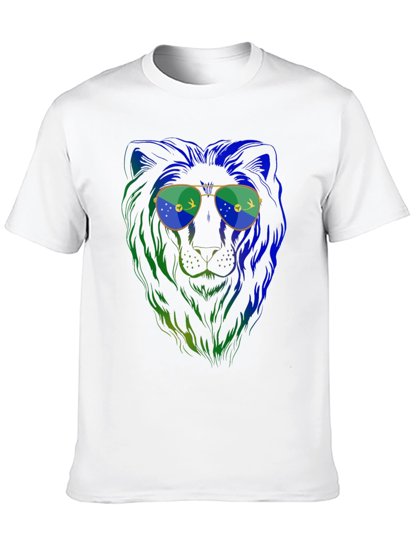 Lion with Sunglasses Graphic Tee - Mens Black T-Shirt