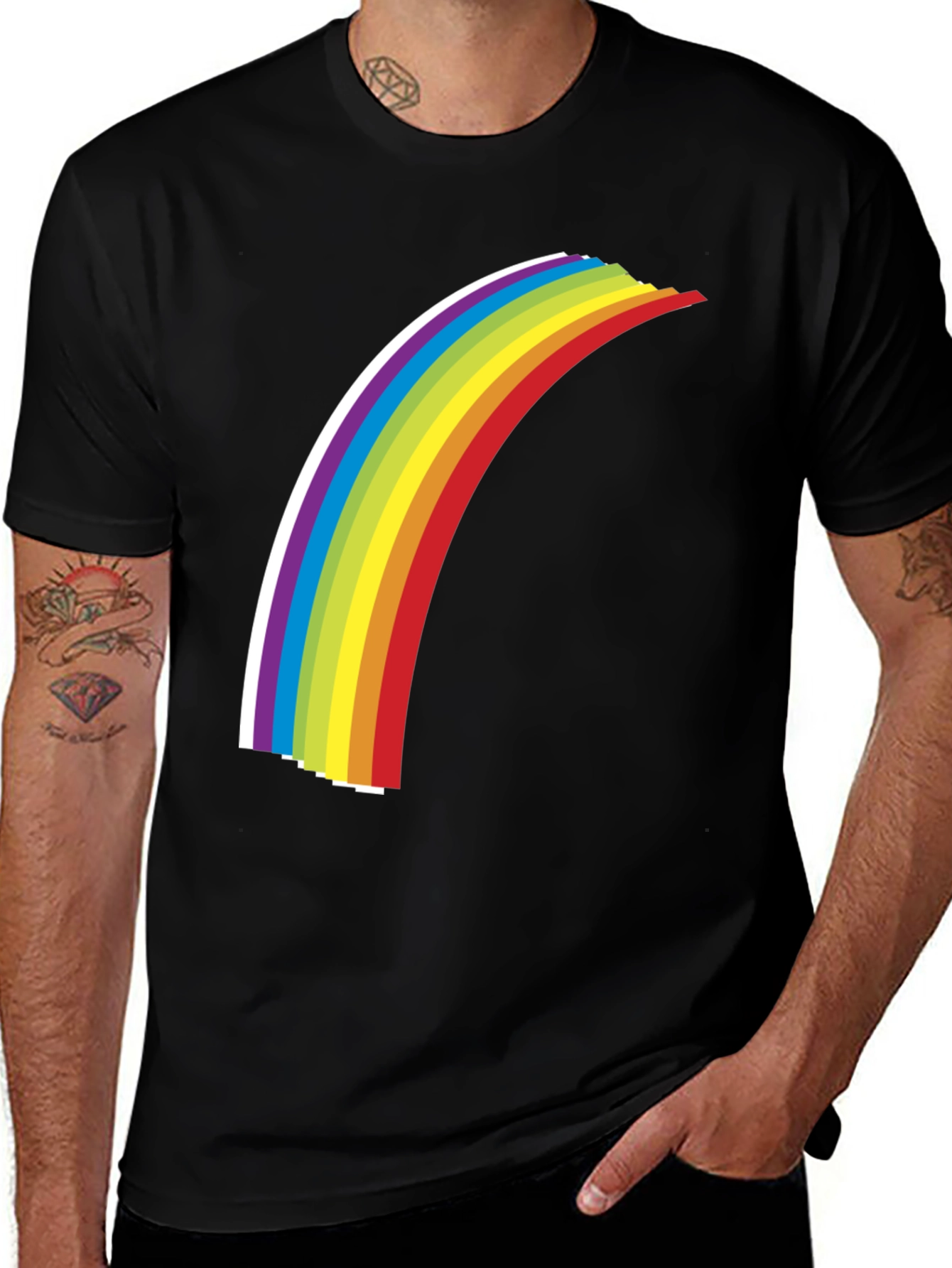 Rainbow Graphic Tee - Bold Statement Shirt