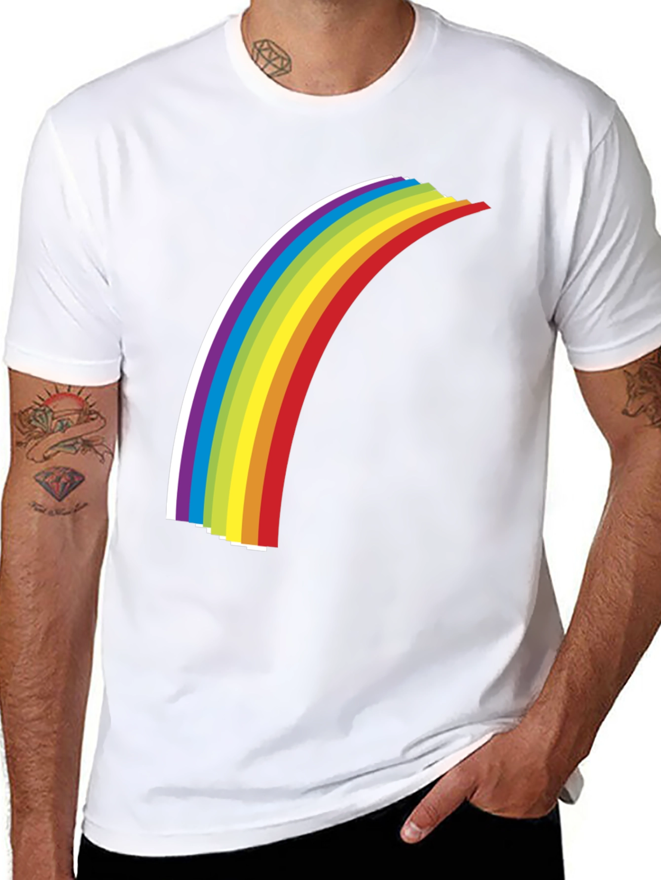 Rainbow Graphic Tee - Bold Statement Shirt