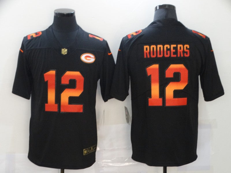 Men's Green Bay Packers Aaron Rodgers #12 Black Player Game Jerseys