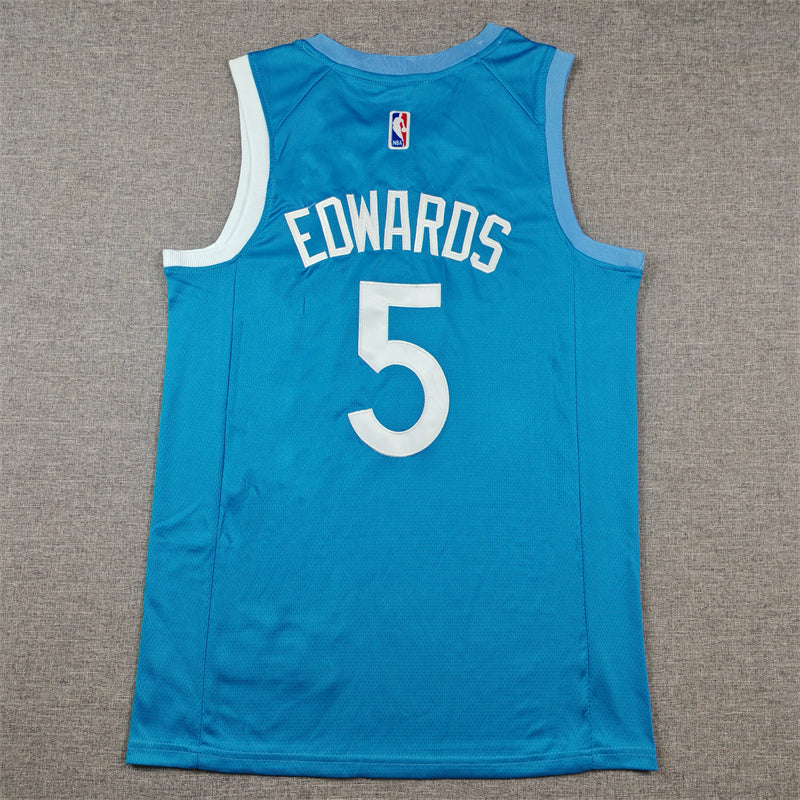 Men's Minnesota Timberwolves Anthony Edwards #5 Blue Swingman Jerseys