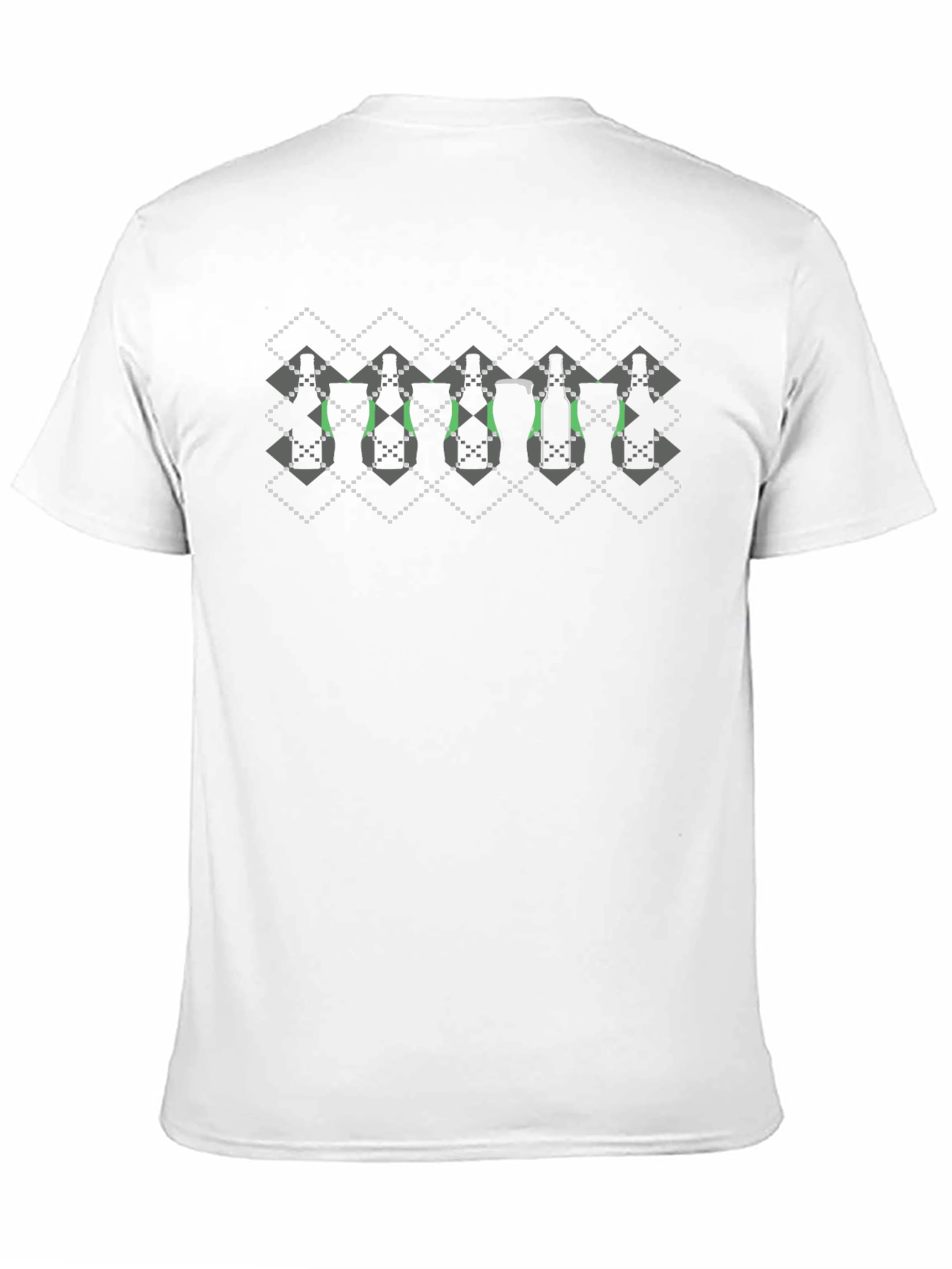 Argyle Wine Bottle Print T-Shirt