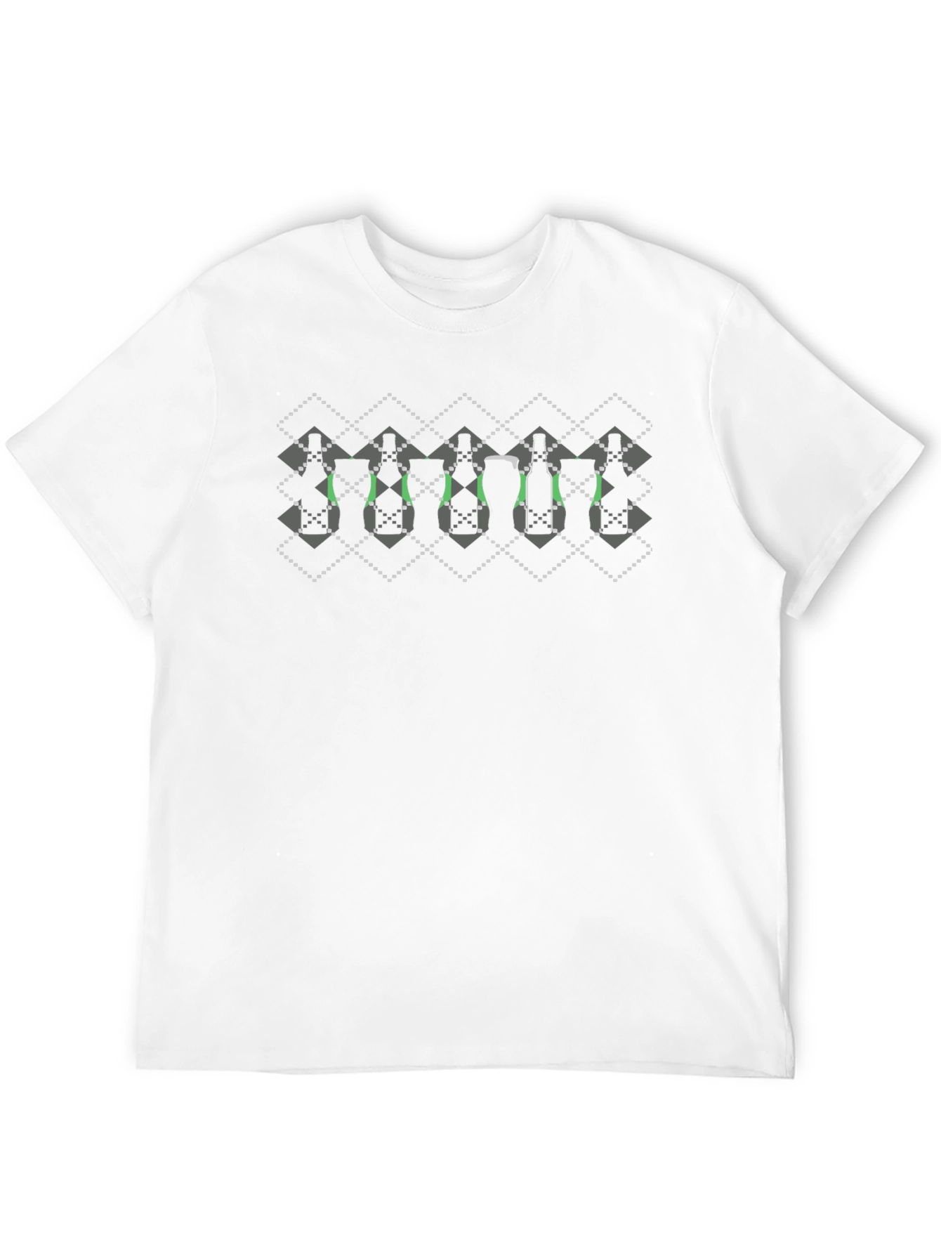 Argyle Wine Bottle Print T-Shirt