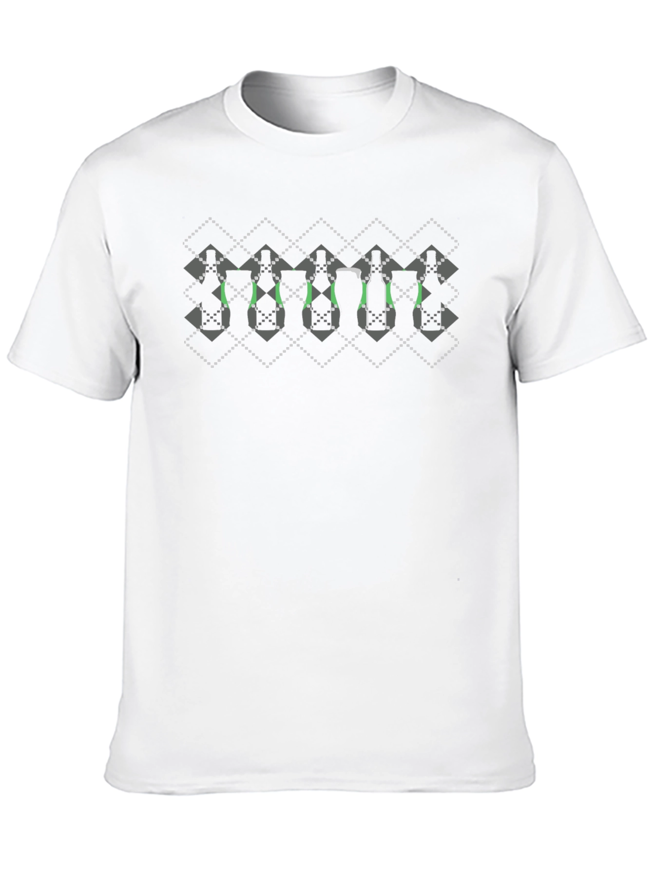 Argyle Wine Bottle Print T-Shirt