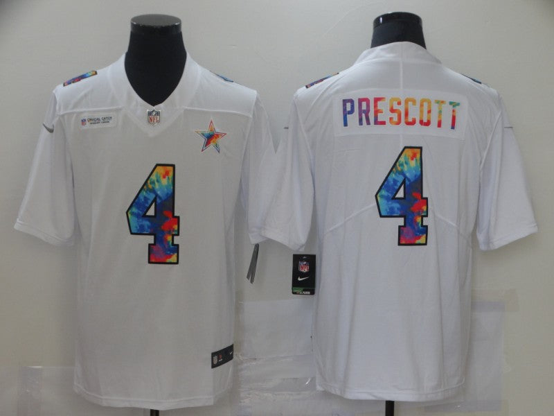 Men's Dallas Cowboys Dak Prescott #4 White Game Jerseys