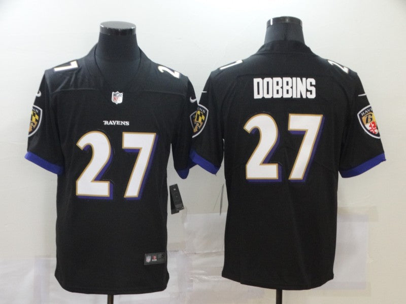 Men's Baltimore Ravens J.K. Dobbins #27 Black Game Jerseys