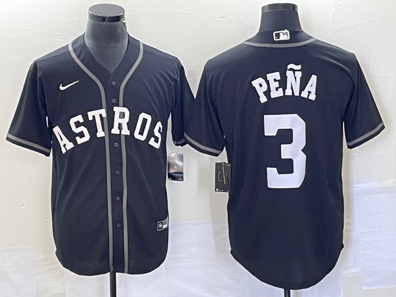 Men's Houston Astros Jeremy Pena #3 Black Replica Jerseys