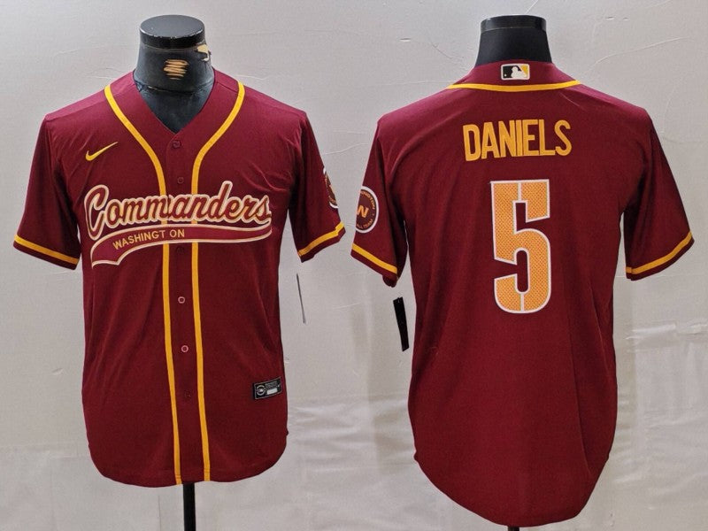 Men's Washington Commanders Jayden Daniels #5 Burgundy Game Jerseys