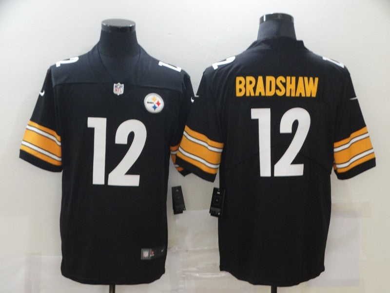 Men's Pittsburgh Steelers Terry Bradshaw #12 Black Game Jerseys