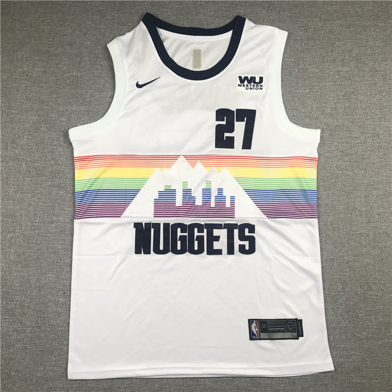 Men's Denver Nuggets Jamal Murray #27 NBA White Player Jerseys