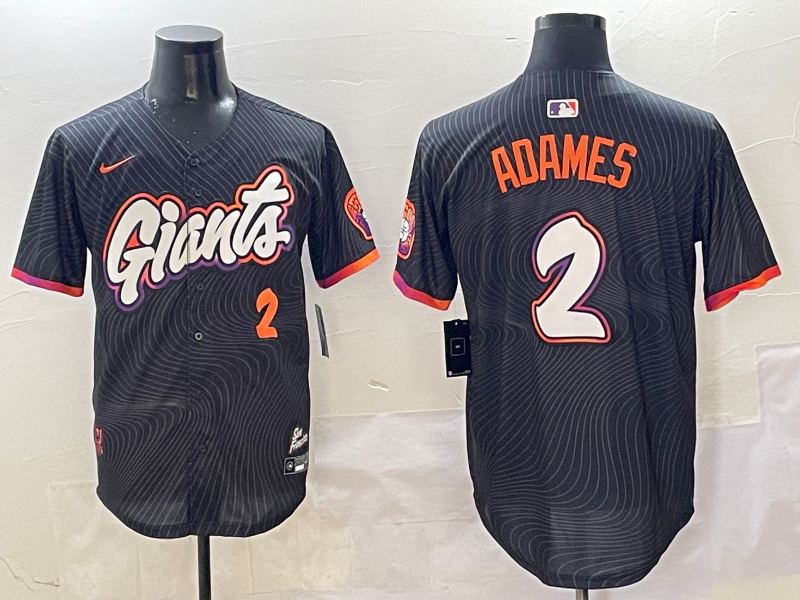 Men's San Francisco Giants Willy Adames #2 Black 2025 City Connect Limited Player Jerseys
