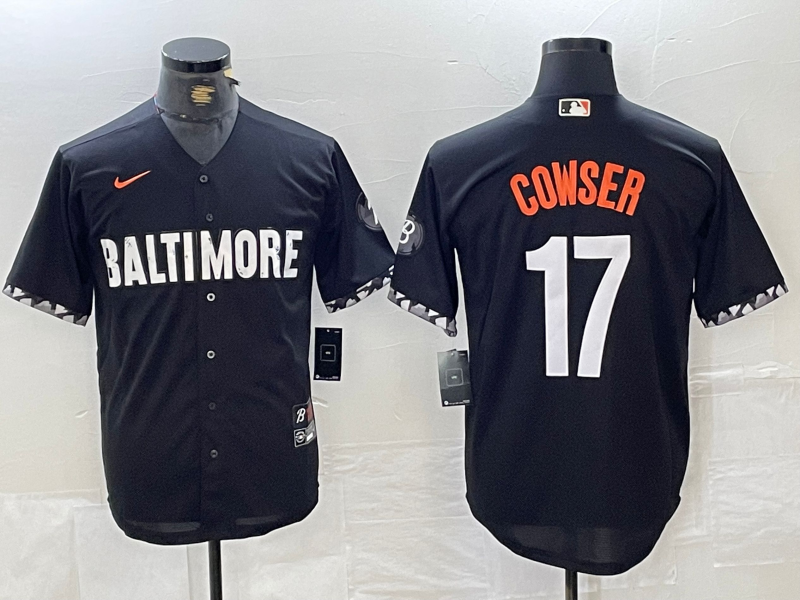 Men's Baltimore Orioles Colton Cowser #17 Black City Connect Replica Player Jerseys
