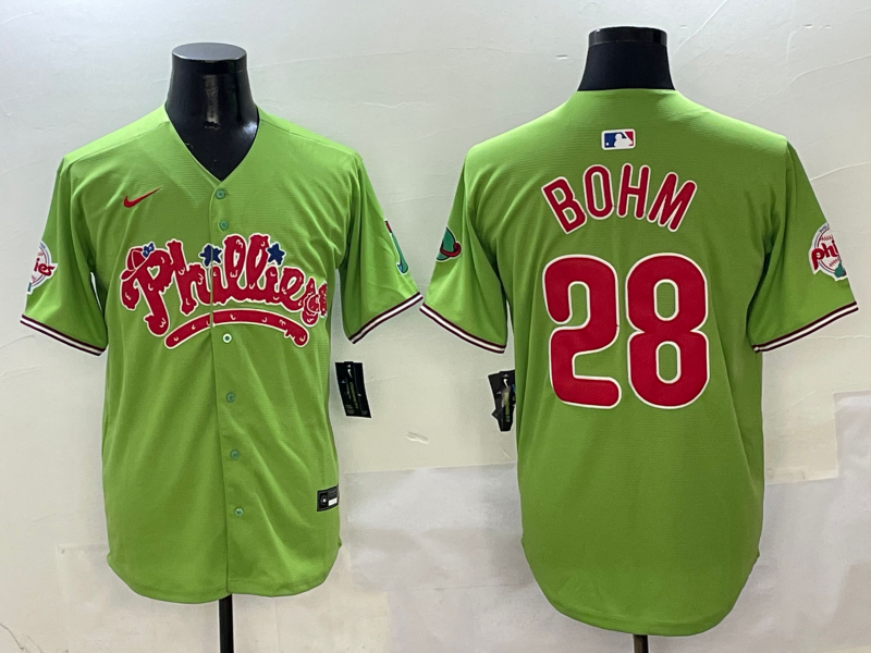 Men's Philadelphia Phillies Alec Bohm #28 Green Player Jerseys
