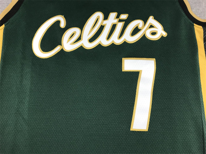 Men's Boston Celtics Jaylen Brown #7 Green 2022/23 Swingman Jerseys - City Edition