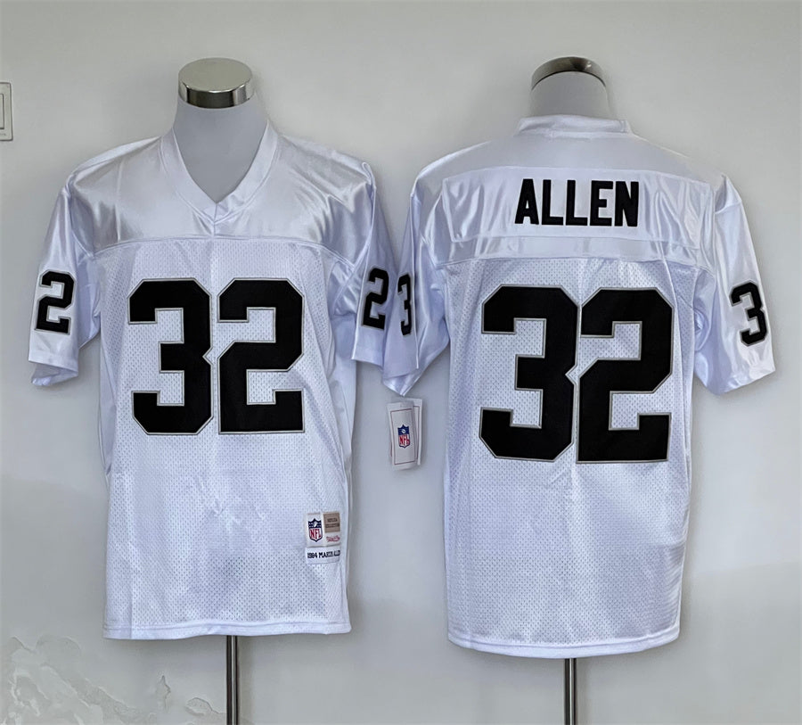 Men's Oakland Raiders Marcus Allen Mitchell & Ness White Legacy Replica Jerseys