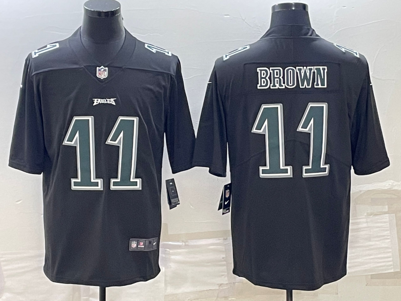Men's Philadelphia Eagles A.J. Brown #11 Black Fashion Game Jerseys