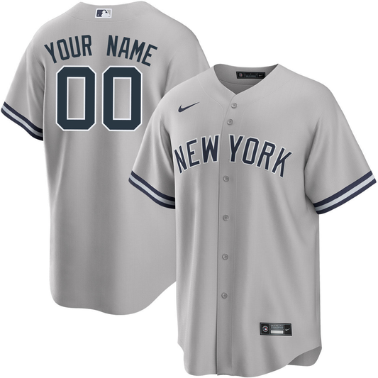 Men's New York Yankees Custom Grey Player Jerseys