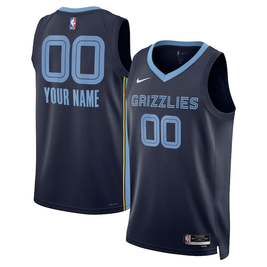 Men's Memphis Grizzlies Navy Swingman Custom Jerseys - Icon Edition