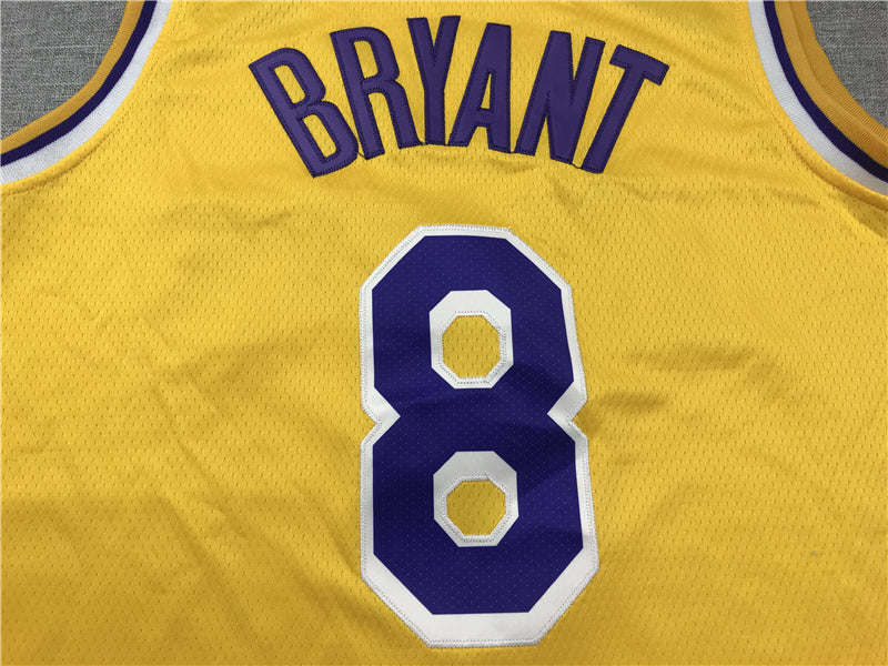 Men's Los Angeles Lakers Kobe Bryant #8 Yellow Swingman Player Jerseys