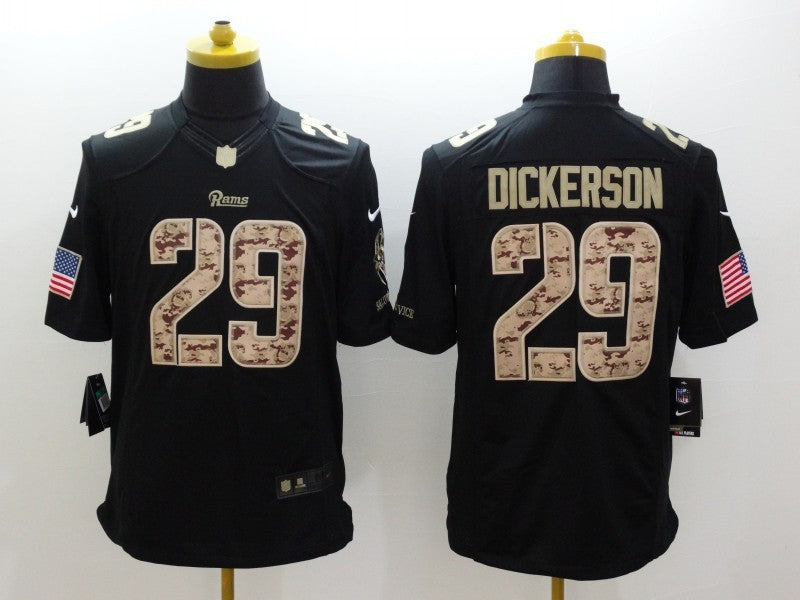 Men's Los Angeles Rams Eric Dickerson #29 Black Game Jerseys