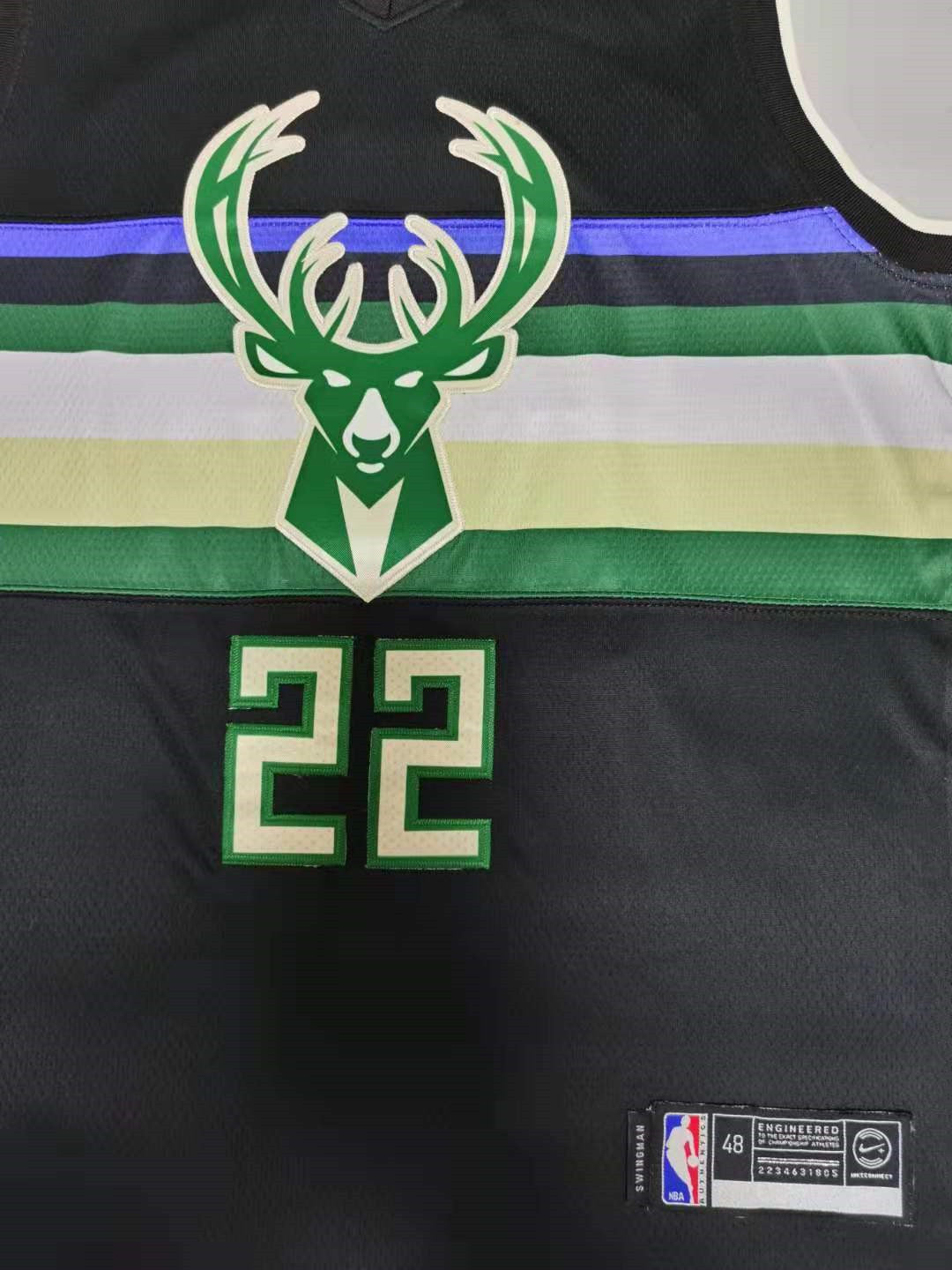 Men's Milwaukee Bucks Khris Middleton Black 2021 NBA Finals Champions Jerseys