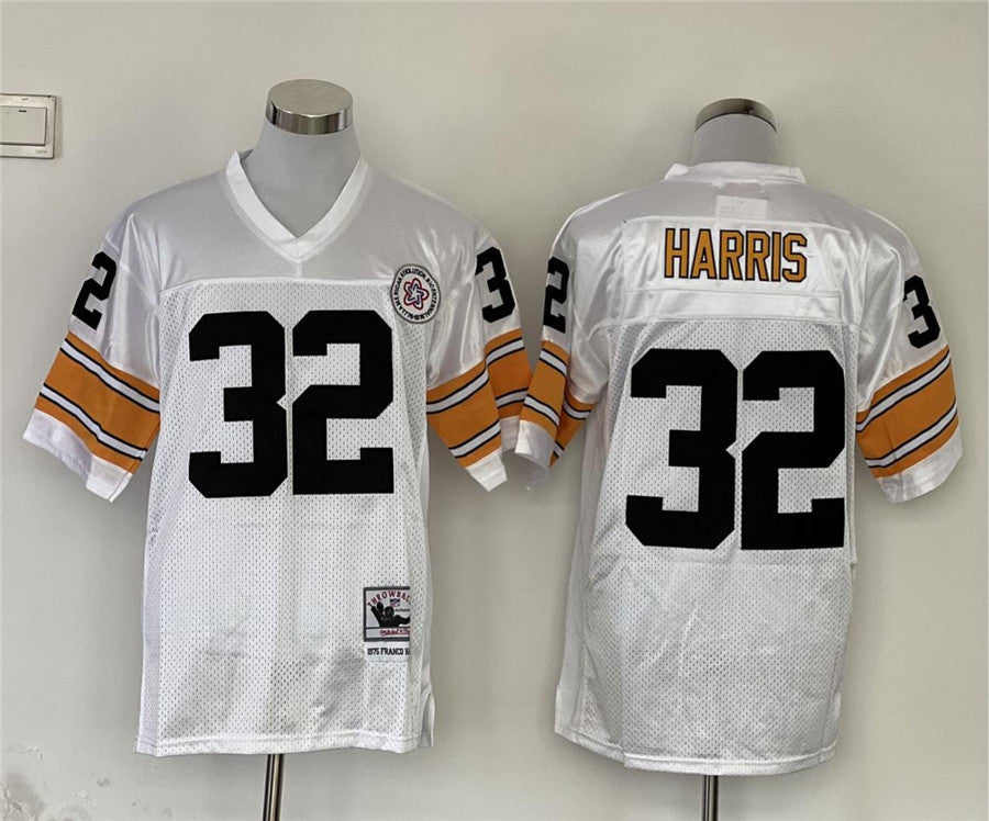 Men's Pittsburgh Steelers Franco Harris Mitchell & Ness White Legacy Replica Jerseys