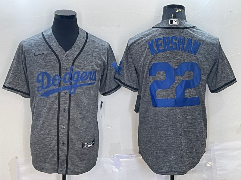 Men's Los Angeles Dodgers Clayton Kershaw Nike Gray Alternate Replica Player Name Jerseys
