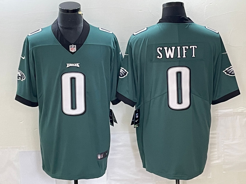 Men's Philadelphia Eagles D'Andre Swift #0 Midnight Green Game Jerseys